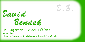 david bendek business card